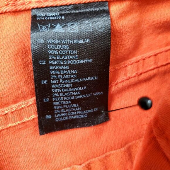 H&M Jeans Womens 29 Rusted Orange Button Fly Denim Stretch - Picture 6 of 12
